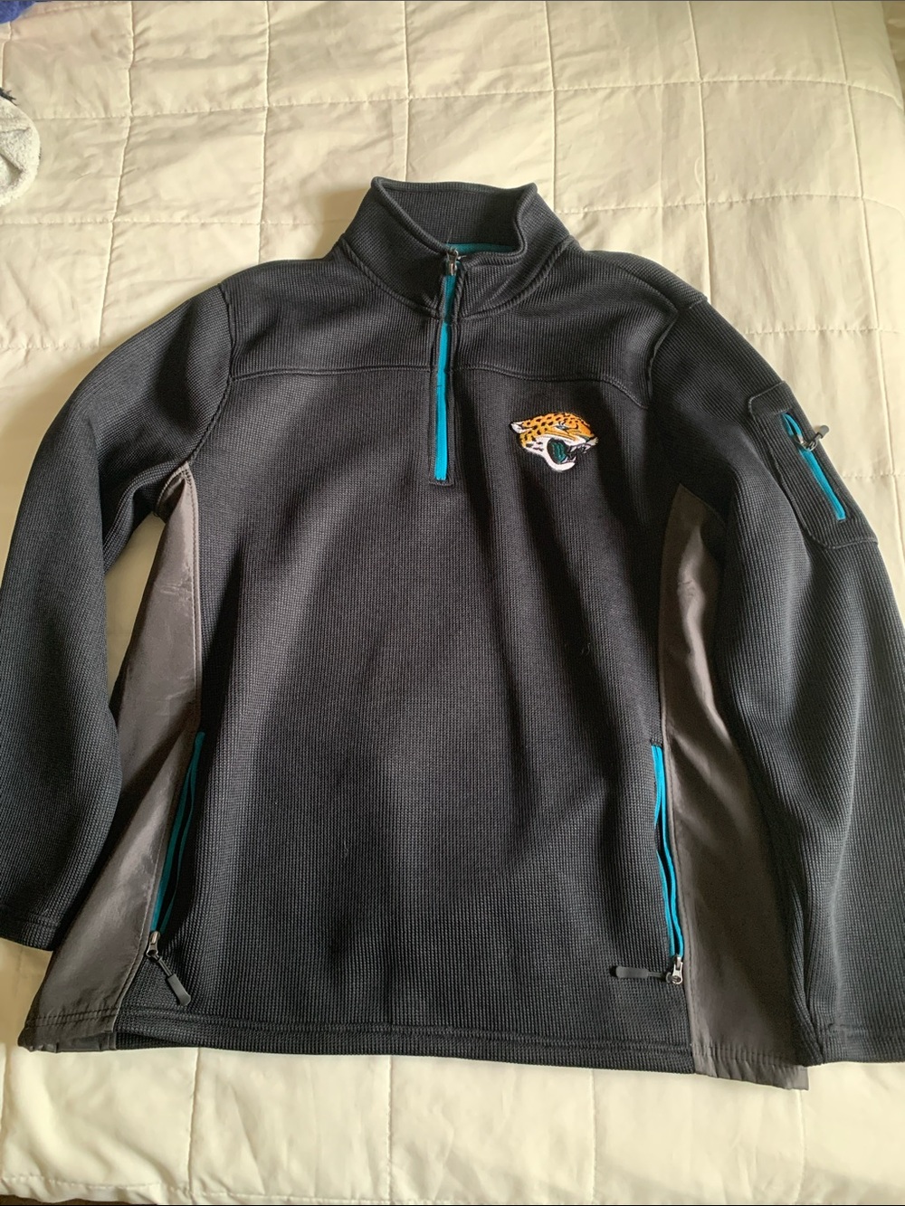 NFL Black & Teal Jacksonville Jaguars Half-Zip Performance Jacket